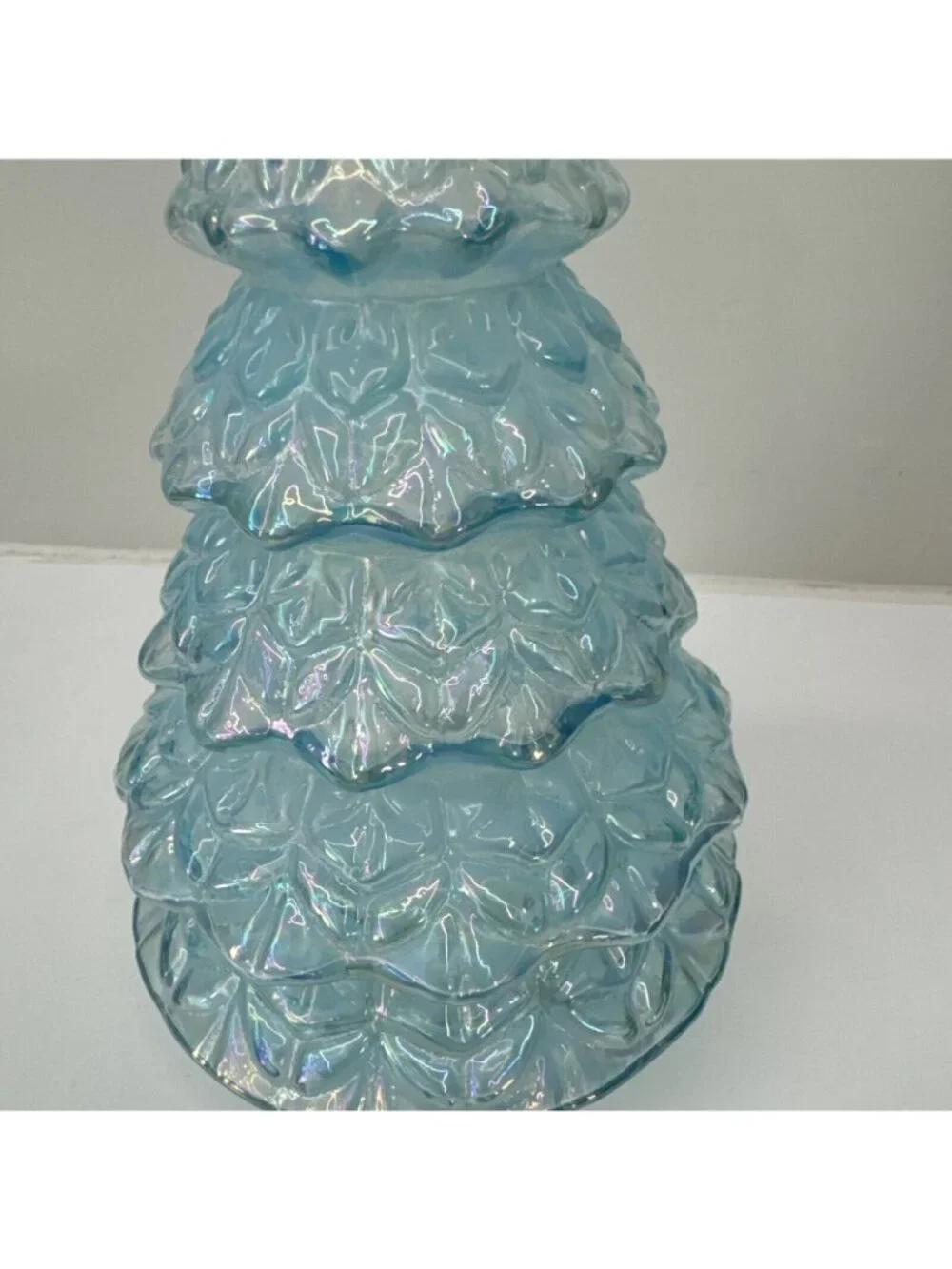 Light Blue Iridescent Glass Christmas Tree LED Lights 11